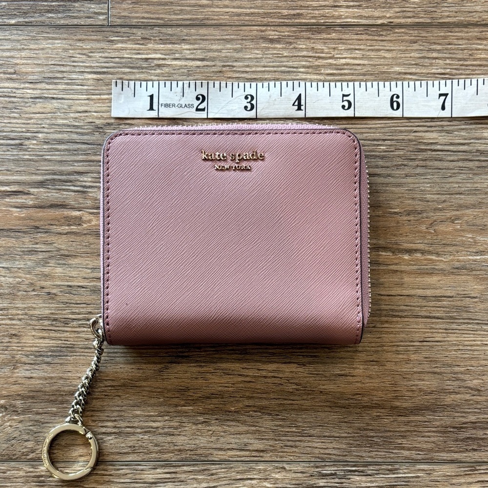 Kate Spade Pink Mauve Dusty Peony Cameron Bifold Wallet EUC - Picture 8 of 11